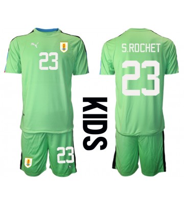 Uruguay Sergio Rochet #23 Målmand Replika Babytøj Hjemmebanesæt Børn VM 2022 Kortærmet (+ Korte bukser)
